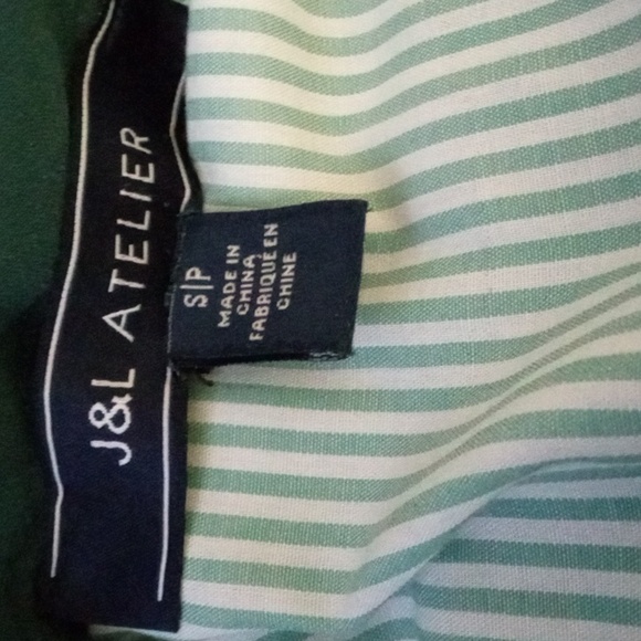 J&L Atelier belted green stretch office casual pants small - Picture 6 of 6